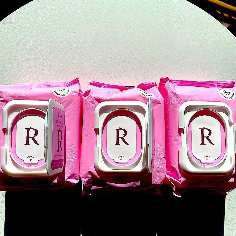 Set of 3 SEALED, Flushable, PH Balanced, Feminine Wipes for natural freshness!